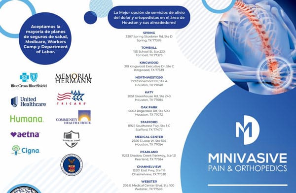 Minivasive Pain and Orthopedics Spanish Trifold Brochure